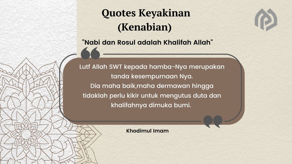Nabi dan Rosul adalah Khalifah Allah